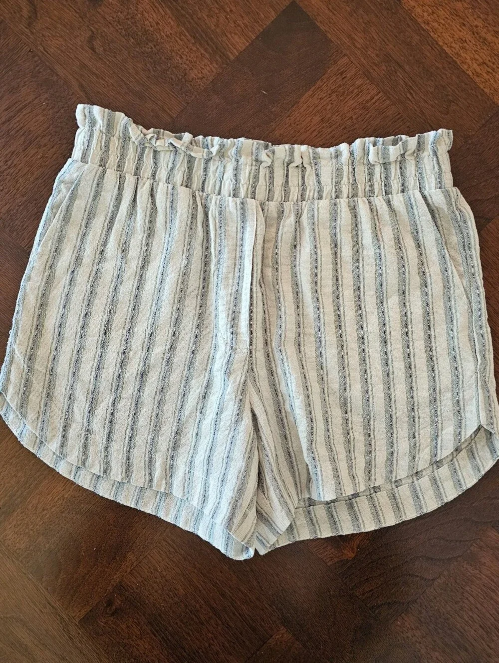 Treasure & Bond Nordstrom Girls Striped Pull On Linen Blend Shorts S 7/8